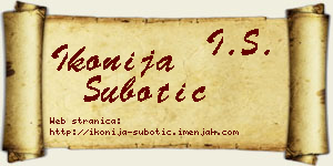 Ikonija Subotić vizit kartica